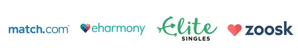 match.com-eharmony-elite singles and zoosk app logos
