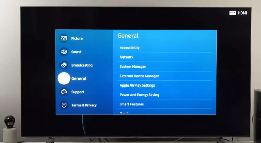 tv general settings menu