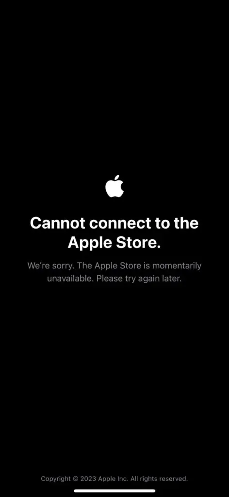 Apple Store Connection Issue
